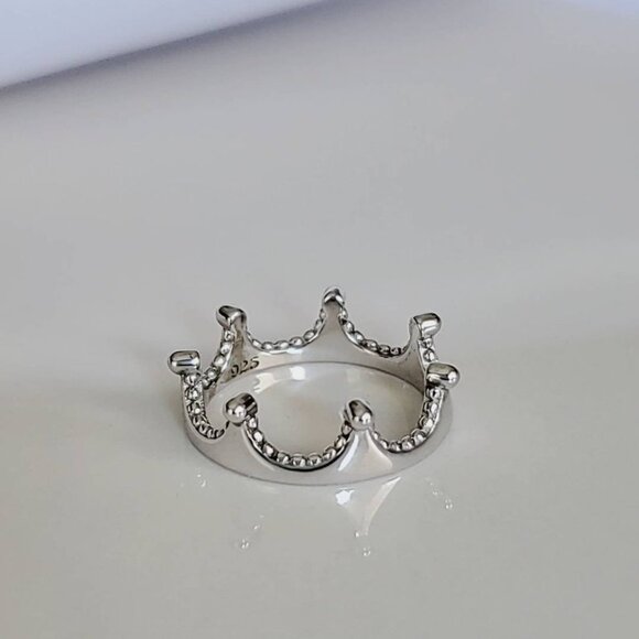 Crown Ring, Sterling Silver Women Ring, 925 Stamped, Thumb Band, non tarnish, - Picture 4 of 10